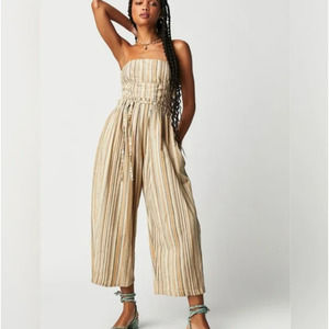 Striped Tan Jumpsuit